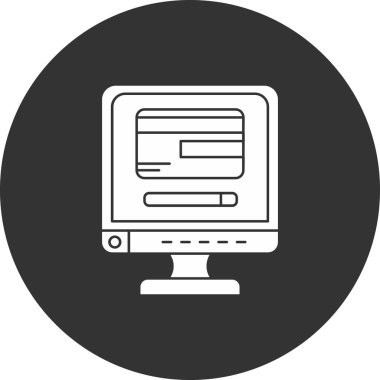 Bilgisayar monitörü vektör simgesi tasarımı