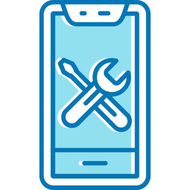 akıllı telefon onarım servisi simgesi - taslak biçimi