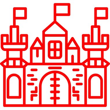 Şato. Web simgesi basit illüstrasyon