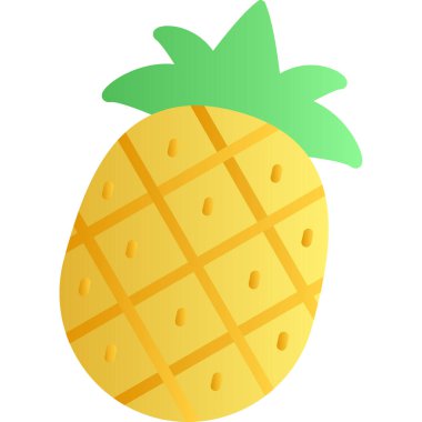 Beyaz arkaplanda karikatür tarzında izole edilmiş ananas ikonu. meyve sembolü