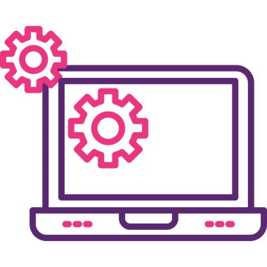 dizüstü bilgisayar dişli ayarları simgesi