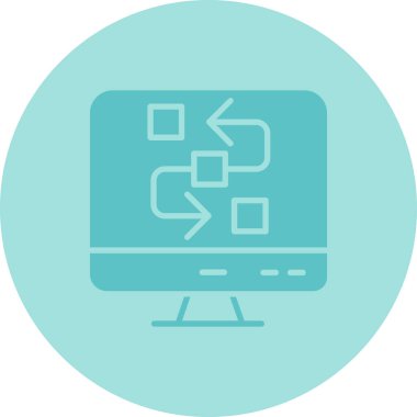 Monitör. Web simgesi basit illüstrasyon