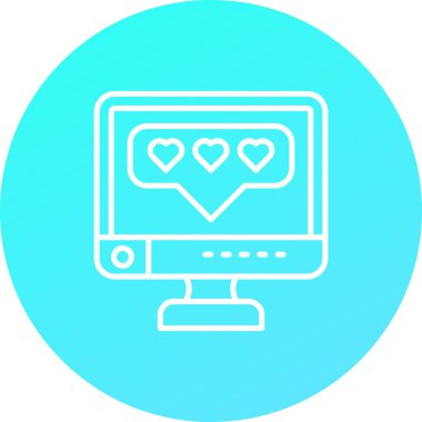 Kalp monitörü ikon vektör illüstrasyonu