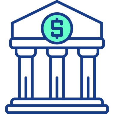 Banka. Web simgesi basit illüstrasyon