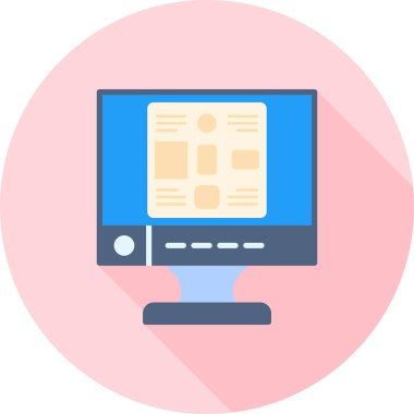 Bilgisayar. Web simgesi basit illüstrasyon