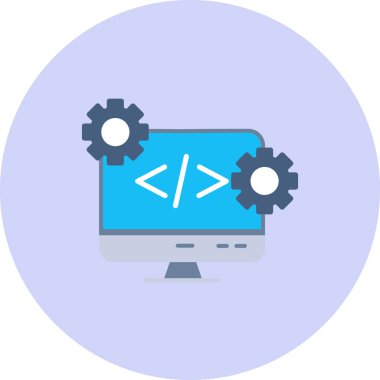 Web geliştirme düz simgesi, vektör, illüstrasyon