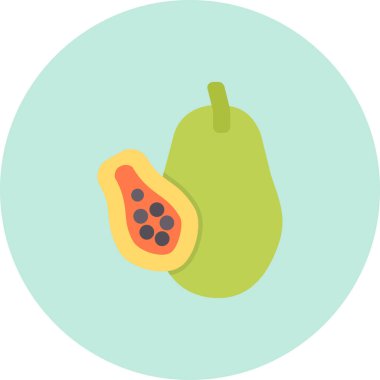 avokado meyve ikonu. Web için avokado vektör simgesinin düz çizimi