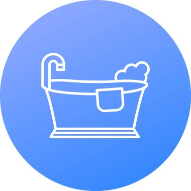 Küvet çizgisi ikonu vektör illüstrasyonu