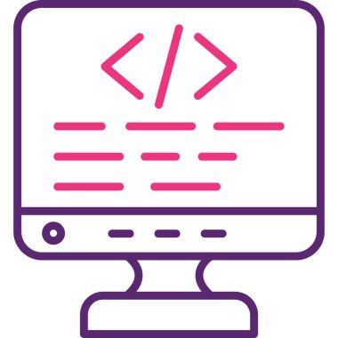 bilgisayar programlama simgesi vektör illüstrasyonu