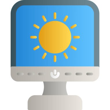 Beyaz bir bilgisayar simgesinin vektör illüstrasyonu