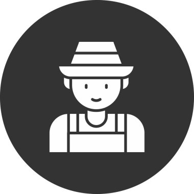 Çiftçi. Web simgesi basit illüstrasyon