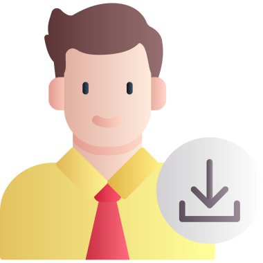 Kravat simgesi, illüstrasyon, beyaz arkaplanda vektör olan iş adamı