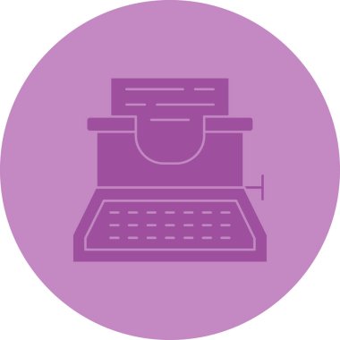 Daktilo ikonu. Web vektör illüstrasyonu