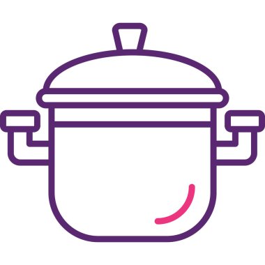 yemek tenceresi ikon vektör çizimi tasarımı