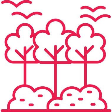 Ağaçların ve bitkilerin vektör çizimi