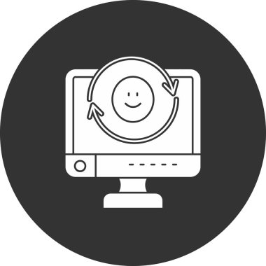 bilgisayar ekranı simgesi. Web için basit bilgisayar vektör simgeleri çizimi