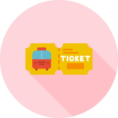 Düz tasarım bilet ikonu. vektör illüstrasyonu