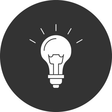 Katı biçimli fikir ampul simgesi