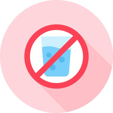 Yasak içecek ikonu düz stil