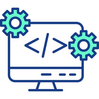 Kodlama. Web simgesi basit illüstrasyon