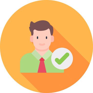 Kene işaretli vektör illüstrasyonuna sahip iş adamı