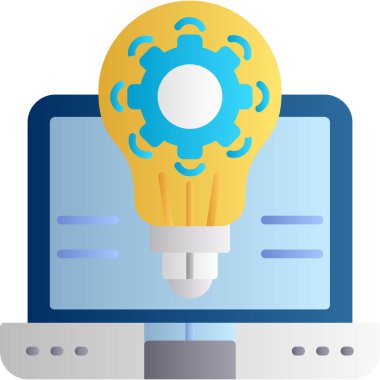 fikir düz vektör simgesi