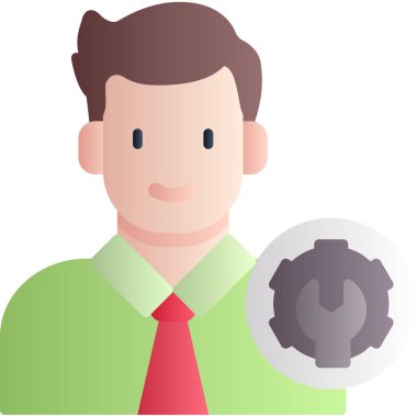 İş adamı düz simgesi, vektör illüstrasyonu.