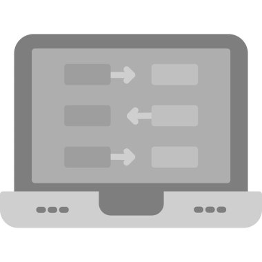 dizüstü bilgisayar düz simgesi, vektör illüstrasyonu