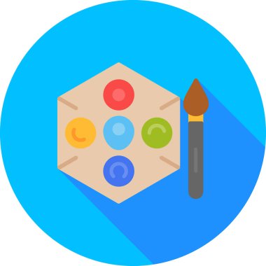 ressam palet ressamı simgesi düz stil