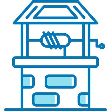 Bina. Web simgesi basit illüstrasyon