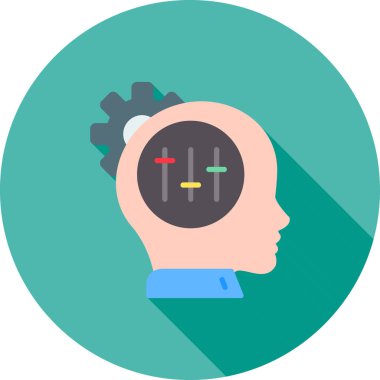 Beyin. Web simgesi basit illüstrasyon