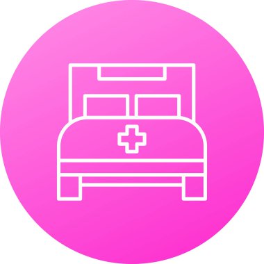 Hastane yatak ikonu, vektör illüstrasyonu