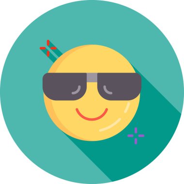 Güneş düz simgesi, vektör illüstrasyonu