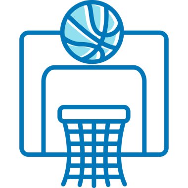 Sepet ikon vektör illüstrasyon tasarımlı basketbol topu