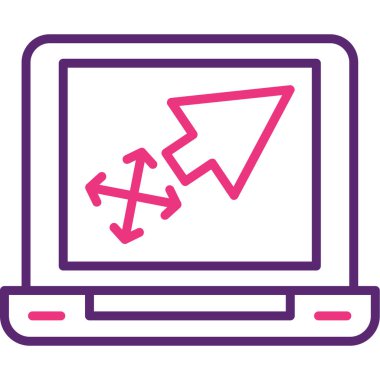 Oklu bilgisayar ekranı. vektör illüstrasyonu