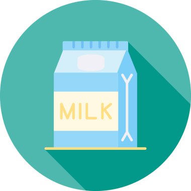 Süt düz vektör simgesi