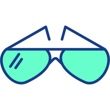 Gözlük. Web simgesi basit illüstrasyon