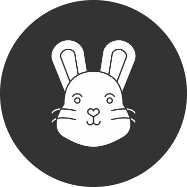 Beyaz arka planda siyah renkli tavşan ikonu. Tavşan sembolü vektörü. hisse illüstrasyonu.