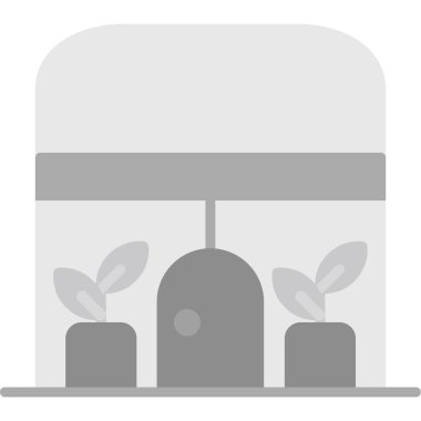 Saksı simgesindeki bitki ve saksılar, beyaz üzerine izole edilmiş vektör illüstrasyonu