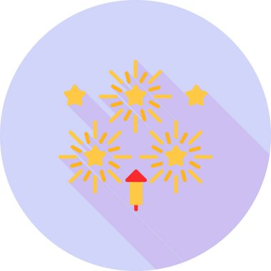 Havai fişekler. Web simgesi basit illüstrasyon