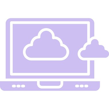 Bulut hesaplama vektör simgesi düzenlenebilir