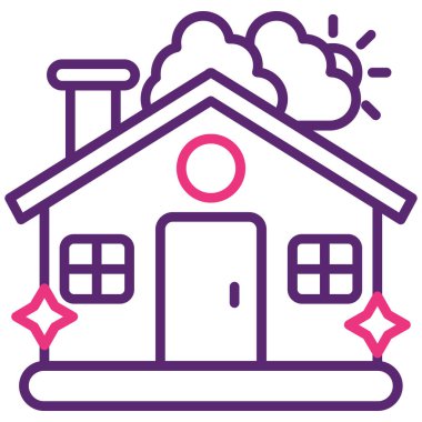 Ev. Web simgesi vektör illüstrasyonu