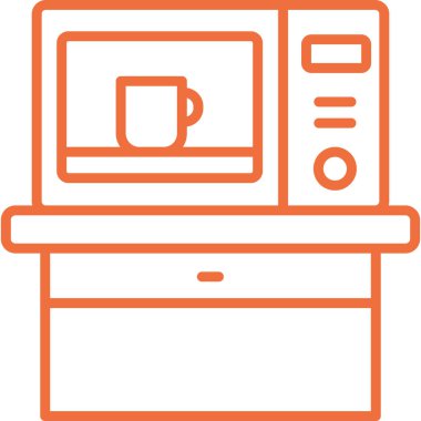 Mikrodalga fırın simgesinin vektör çizimi