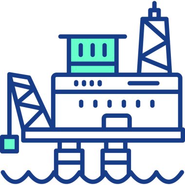 Petrol sondaj platformu simgesi, anahat stili