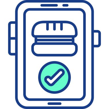 İşaretleme simgesi olan akıllı telefon, basit vektör illüstrasyonu