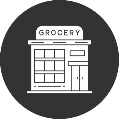 Beyaz arkaplanda izole edilmiş moda tarzında dükkan simgesi.