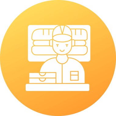 Dizüstü bilgisayarı olan bir işçi.