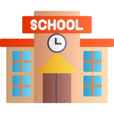 Okul bina simgesini, karikatür tarzı