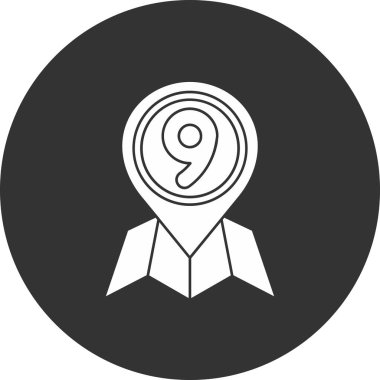 9 numaralı simge beyaz arkaplanda izole edildi. Sekiz numaralı sembol