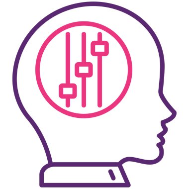 Beyin. Web simgesi basit illüstrasyon